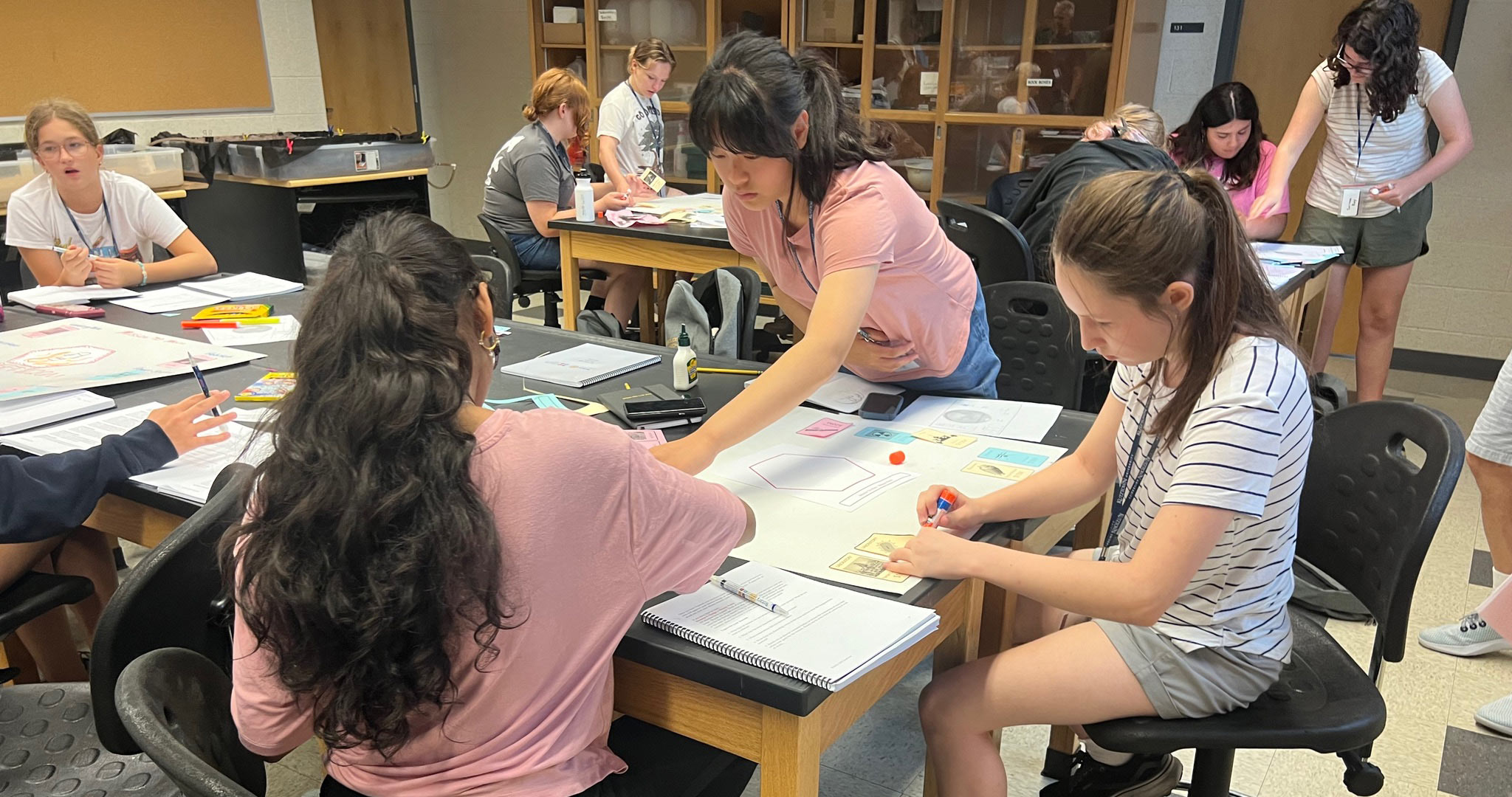 Students working together during a session