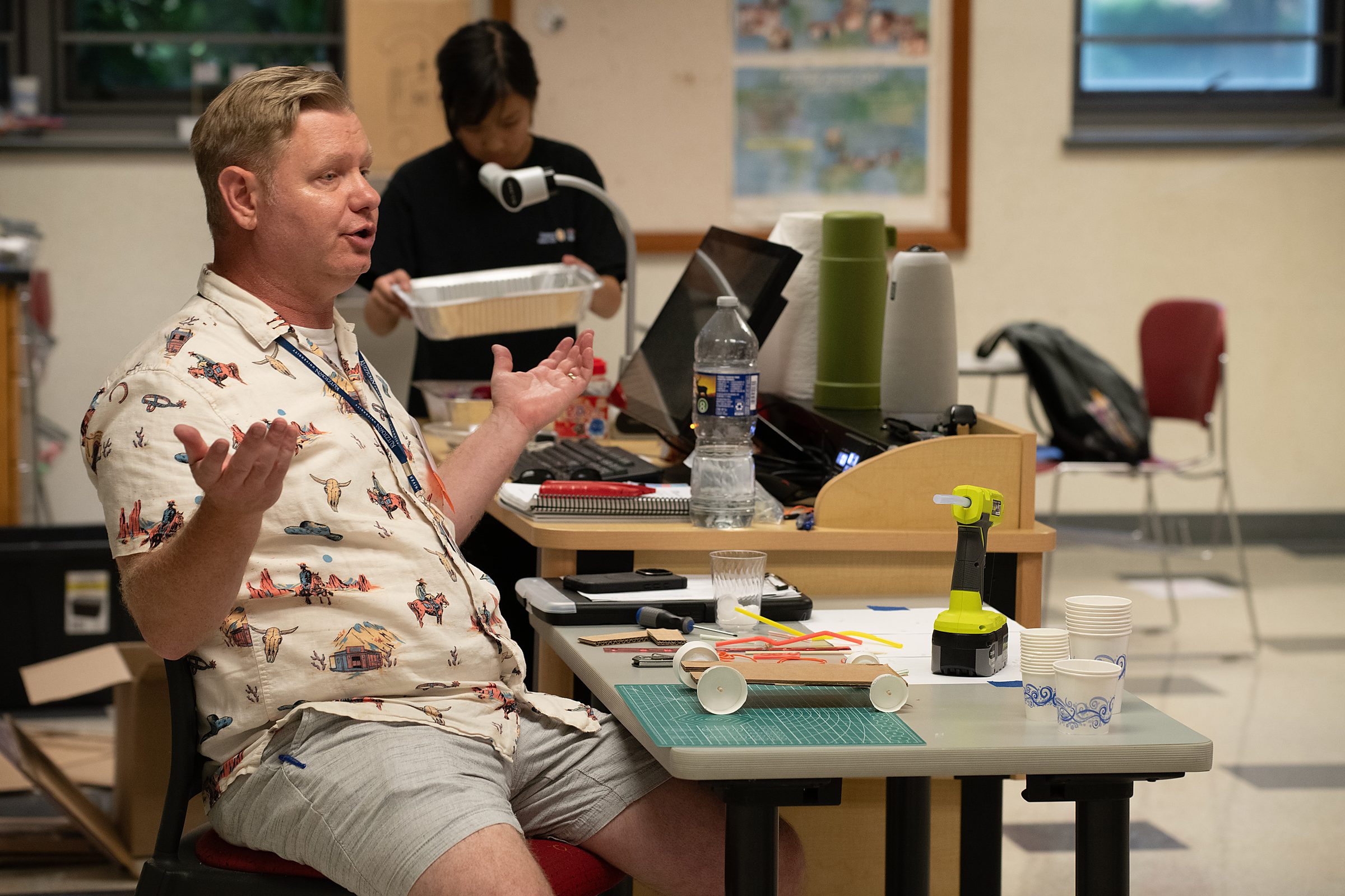 Teacher and Emmaus Rotarian Leonard Reed talks about how to develop a Mars Rover.