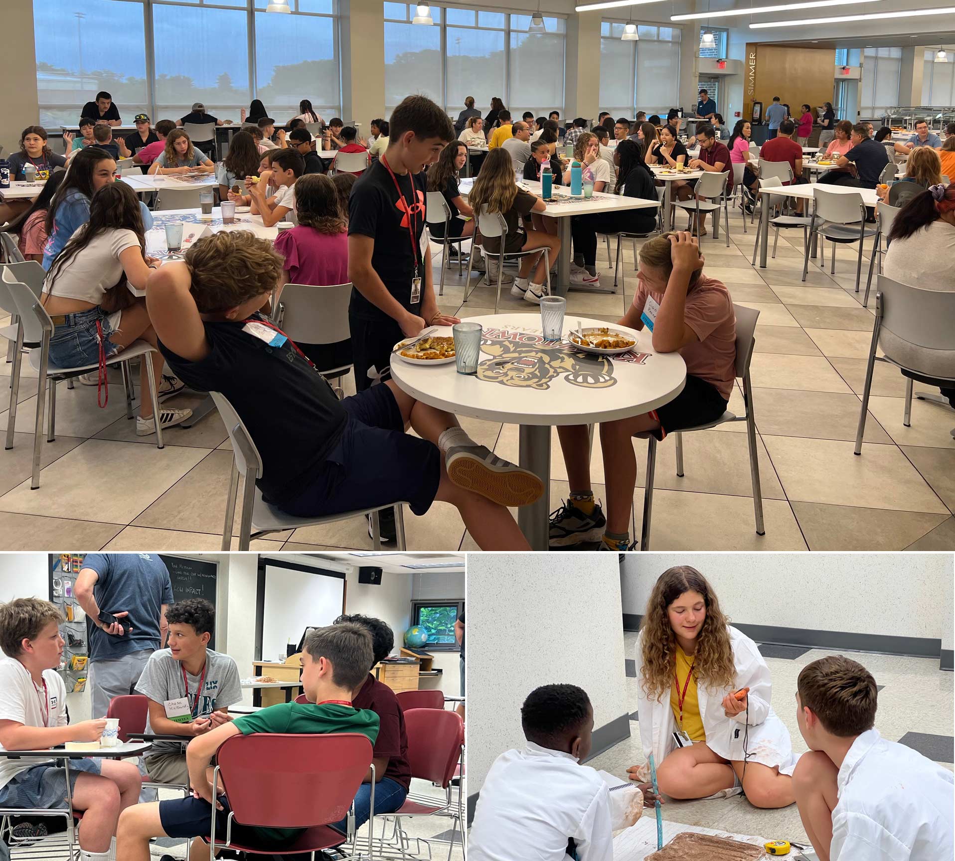 Students enjoying lunch and interactions at Kutztown University dining hall